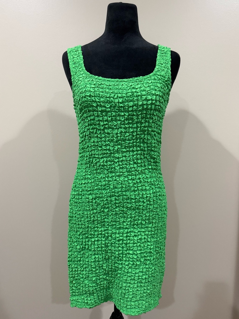 Rails Julie Popcorn Smocked Mini Dress Clover Green Size Medium